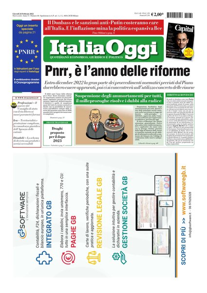 Italia oggi : quotidiano di economia finanza e politica